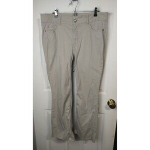 Lee Riders Woman 18P Brown Khaki Mid Rise 5 Pocket Pants Straight Leg